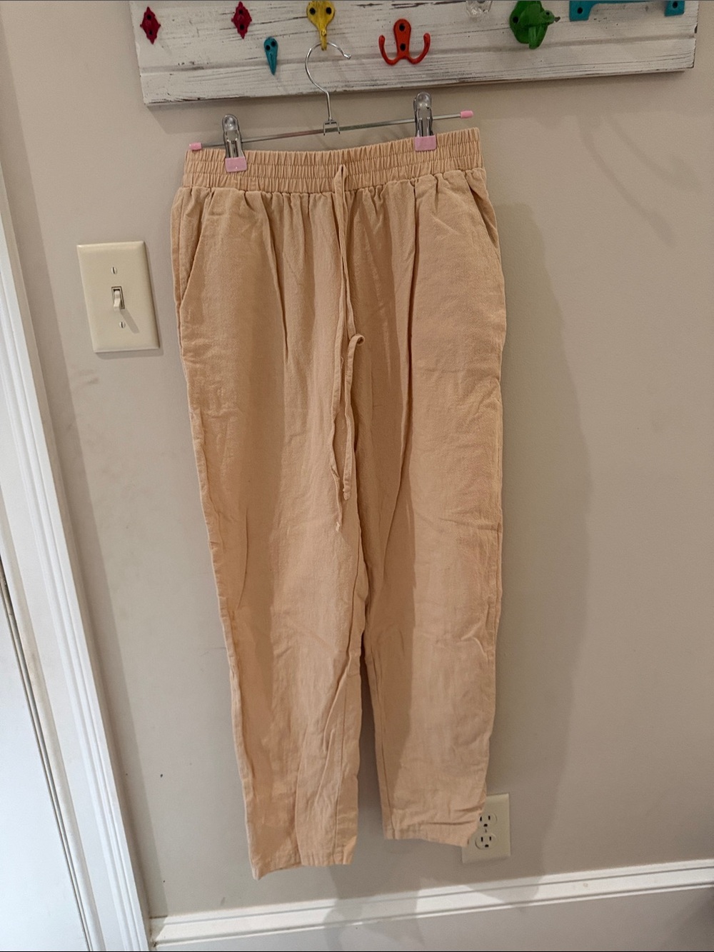 Women’s Casual Drawstring Pants - Beige